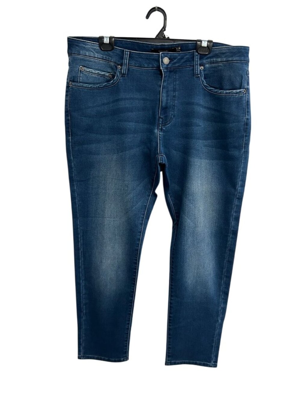 Tahari 38 Dark Wash Slim Stretch Straight Leg Jeans Minimalist Neutral Aesthetic